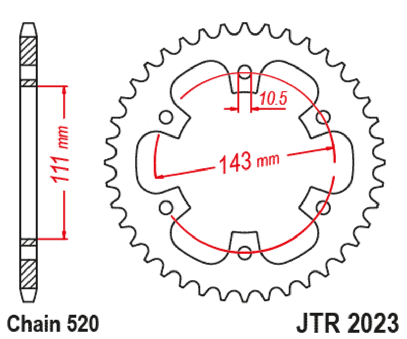 JT SPROCKETS Standard Stahlritzel hinten 2023 - 520