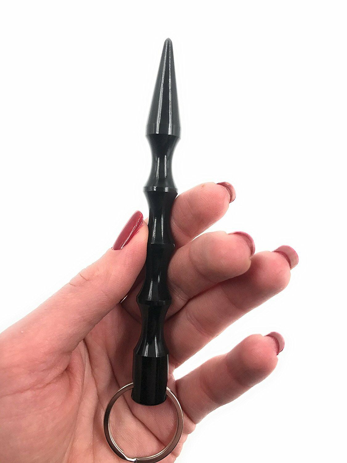 ocona 2x Kubotan (Doppelpack) zur Selbstverteidigung mit Schlüsselring (2 x Silber Rund)