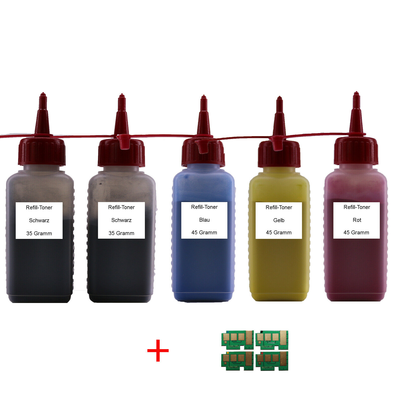 Set Refill Toner + Chips für Samsung Xpress C1810 C1860 CLT-504S