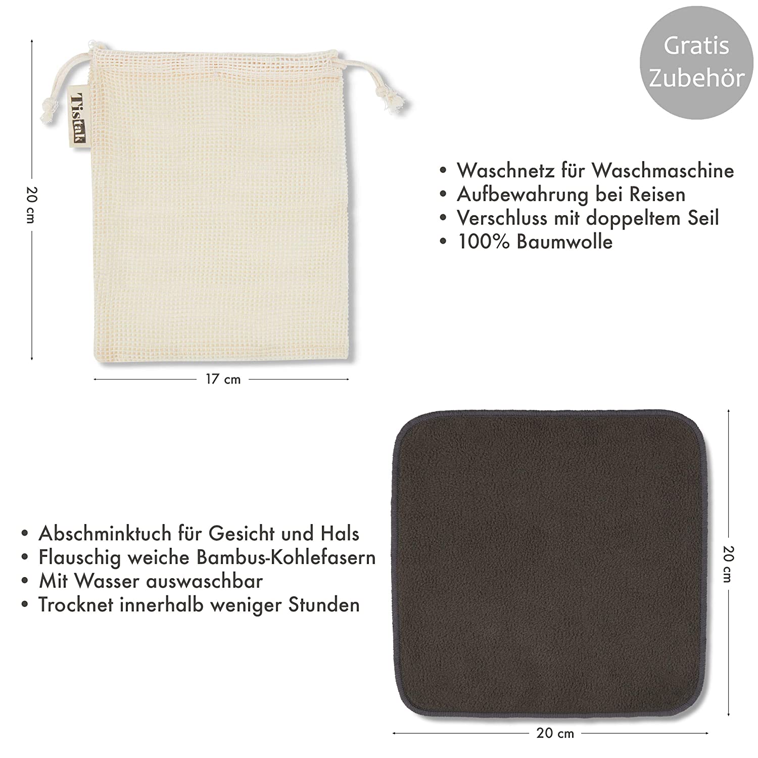 [10er Set] Abschminkpads waschbar inkl. Abschminktuch & Wäschebeutel - Flauschig weiche und wiederverwendbare Wattepads aus feinster Bambus Faser für umweltbewusste Frauen