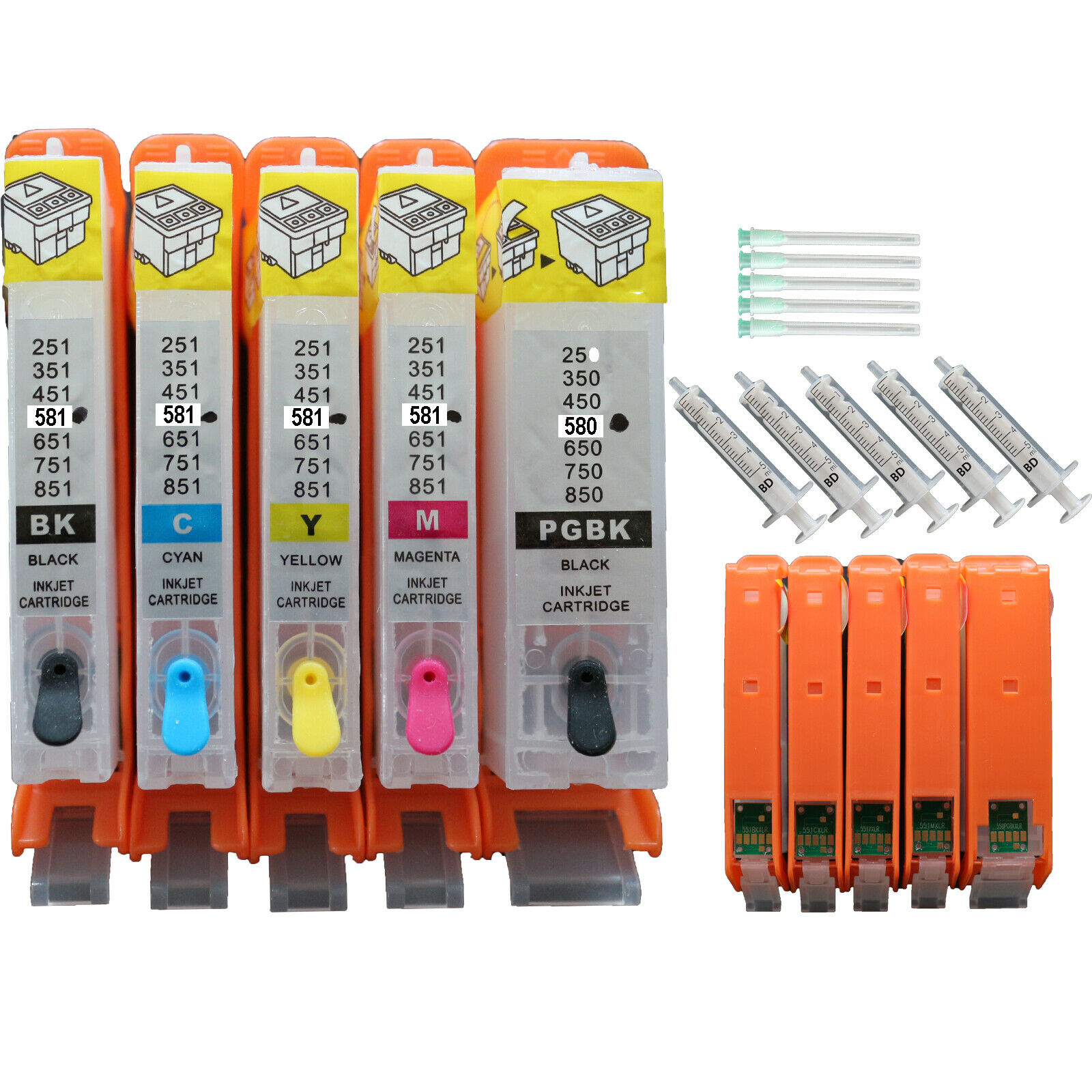 Nachfüll Patronen für Canon PGI-580 CLI-581 TS705 TS6150 TS6250 TS6350 TS7550