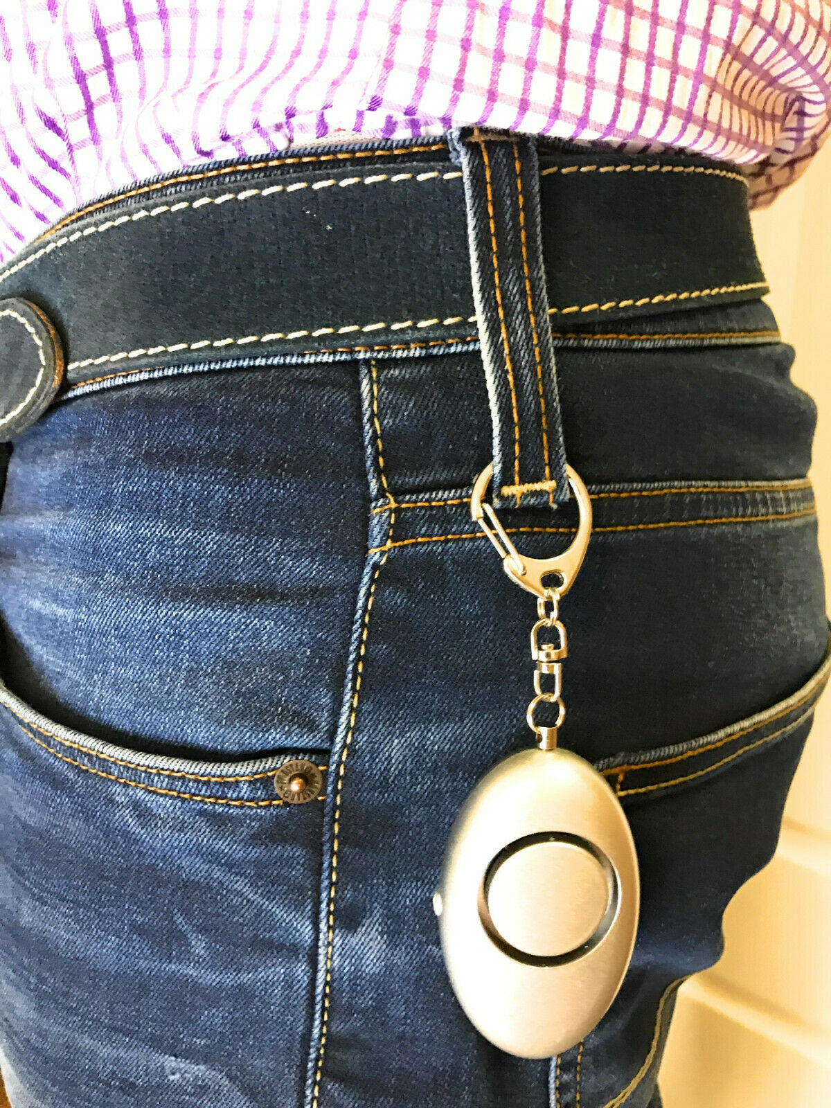 2x ocona© Taschenalarm zur Selbstverteidigung mit integrierter LED-Lampe, 140dB Silber Ei