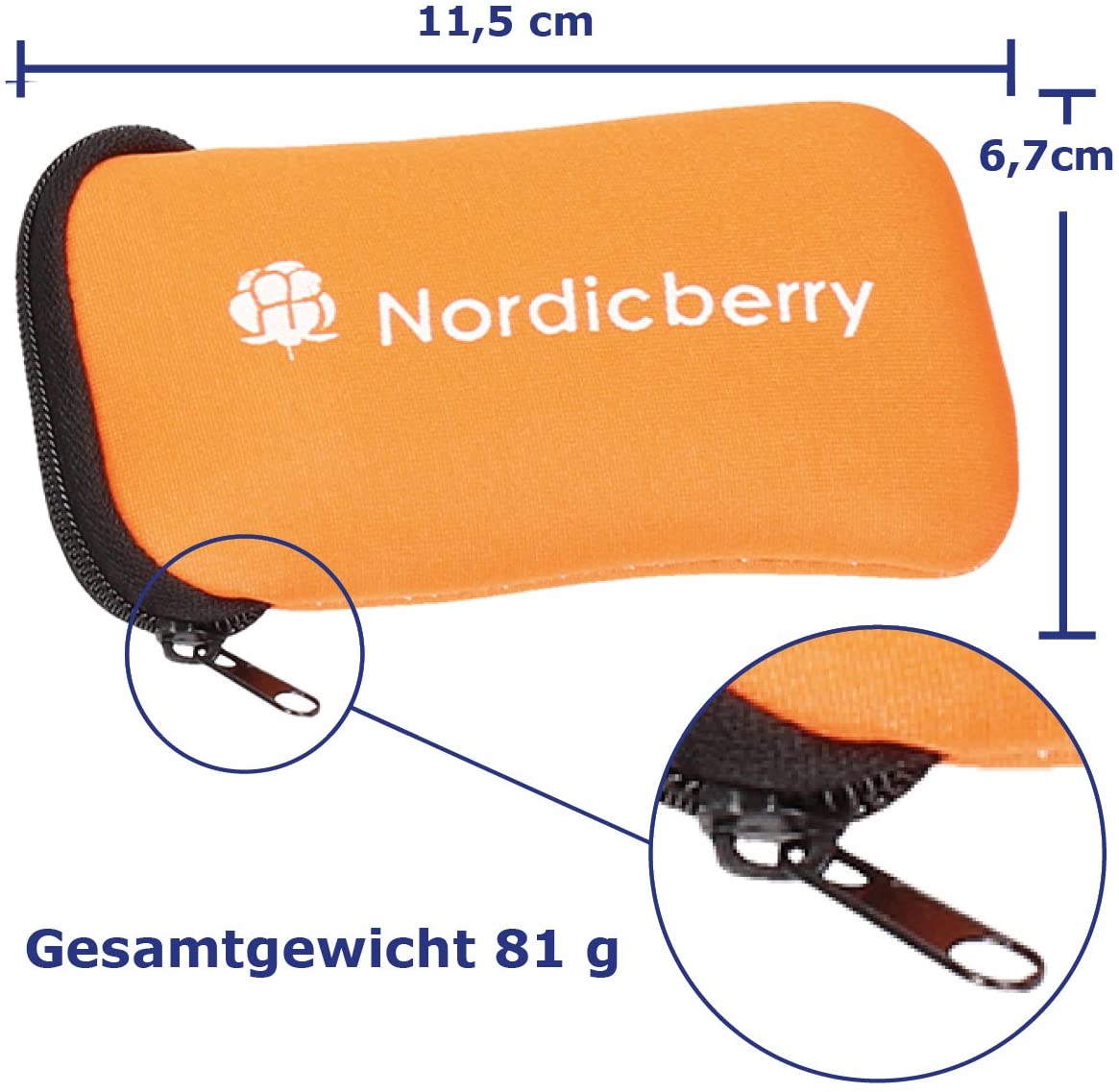 NORDICBERRY Premium Outdoor Klappbesteck und Campingbesteck aus hochwertigem Edelstahl mit Neoprentasche (Viererpack)