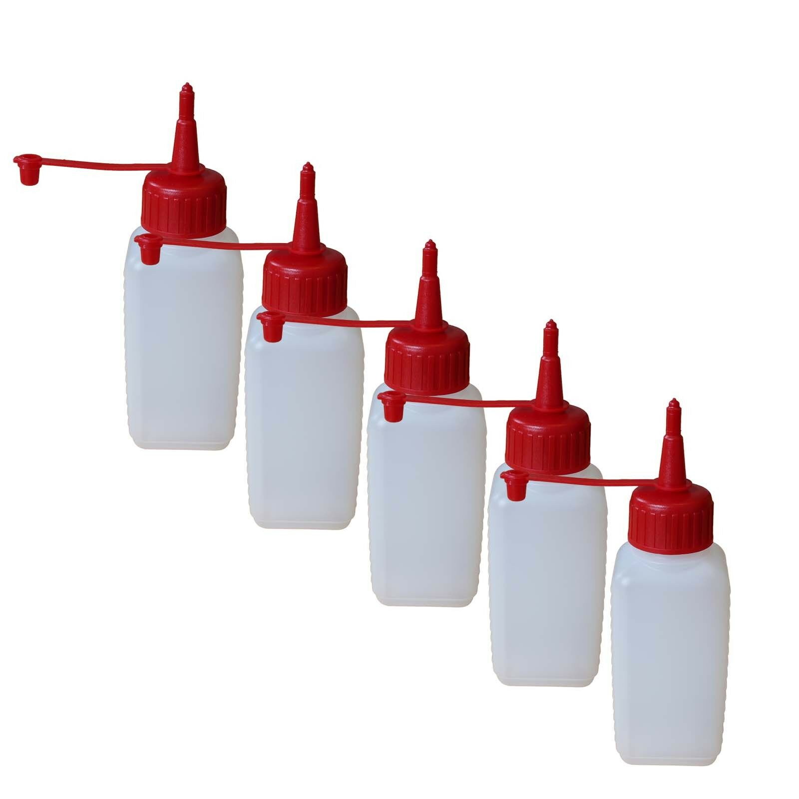 5x 100ml Vierkantflasche Rechteckflasche Plastikflasche HDPE  Spritzverschluss