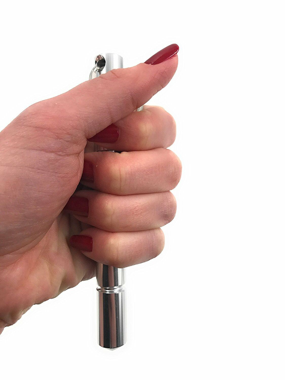 ocona 2x Kubotan (Doppelpack) zur Selbstverteidigung mit Schlüsselring (2 x Silber Rund)