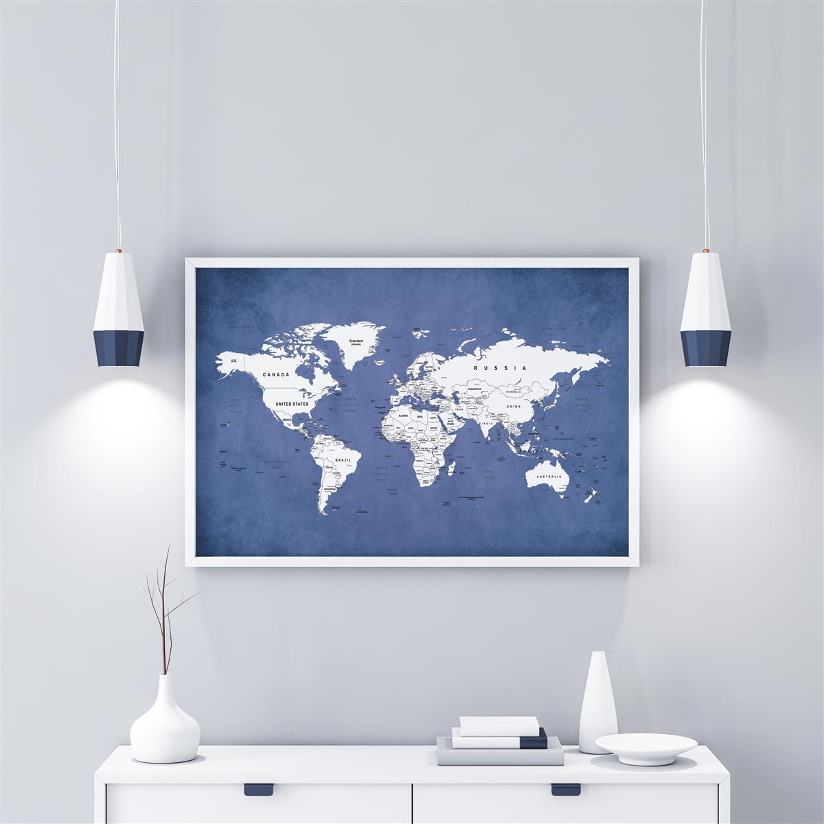 Golden Posters Weltkarte zum Ausmalen - Individuelle Weltkarte zum Ausmalen A3 Freunde (Blau)