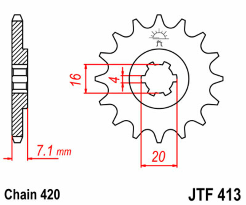 JT SPROCKETS Standard Stahlritzel vorne 413 - 420