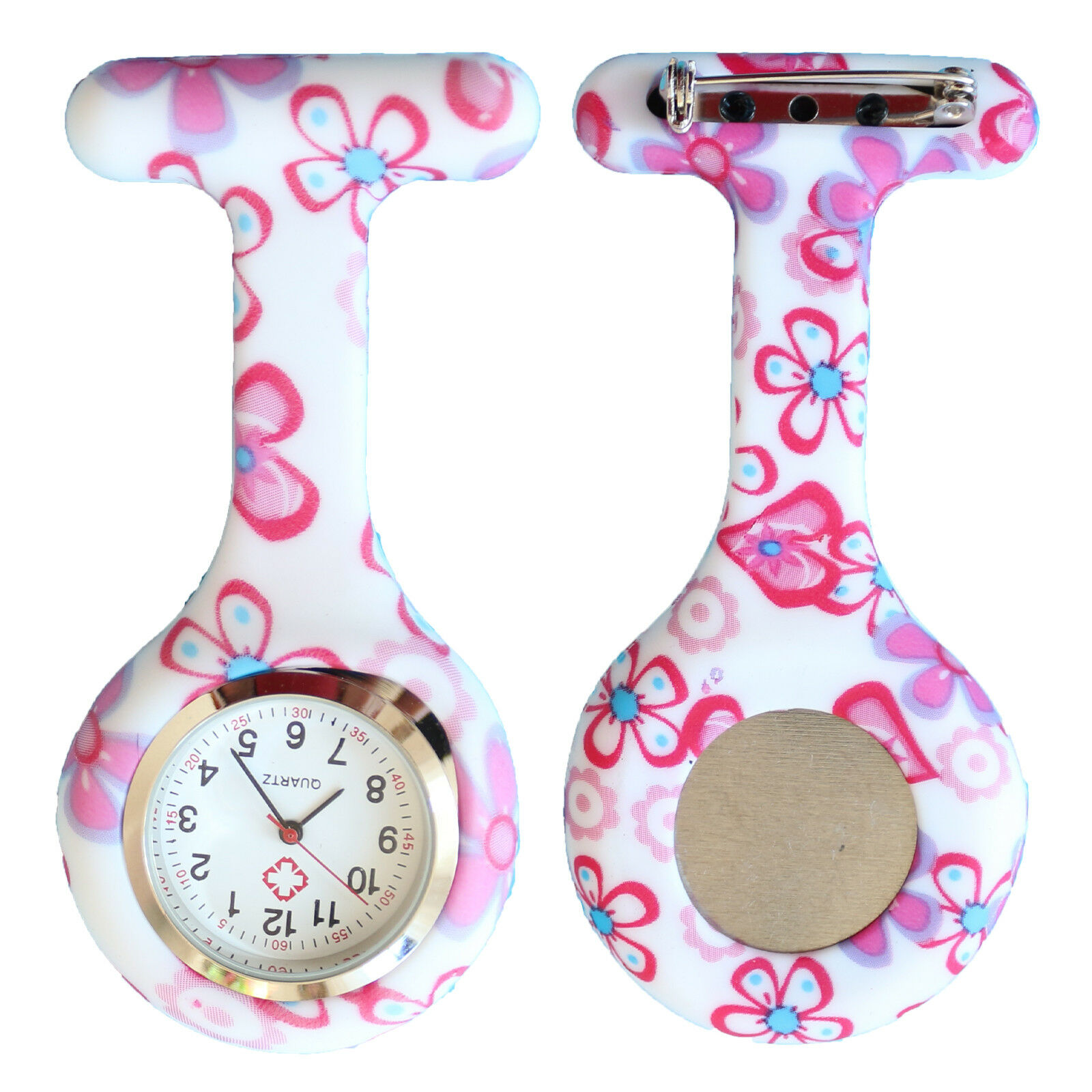 Nurse Watch Schwesternuhr Silikon  Krankenschwesternuhr Pulsuhr Kitteluhr Pflege Muster #25