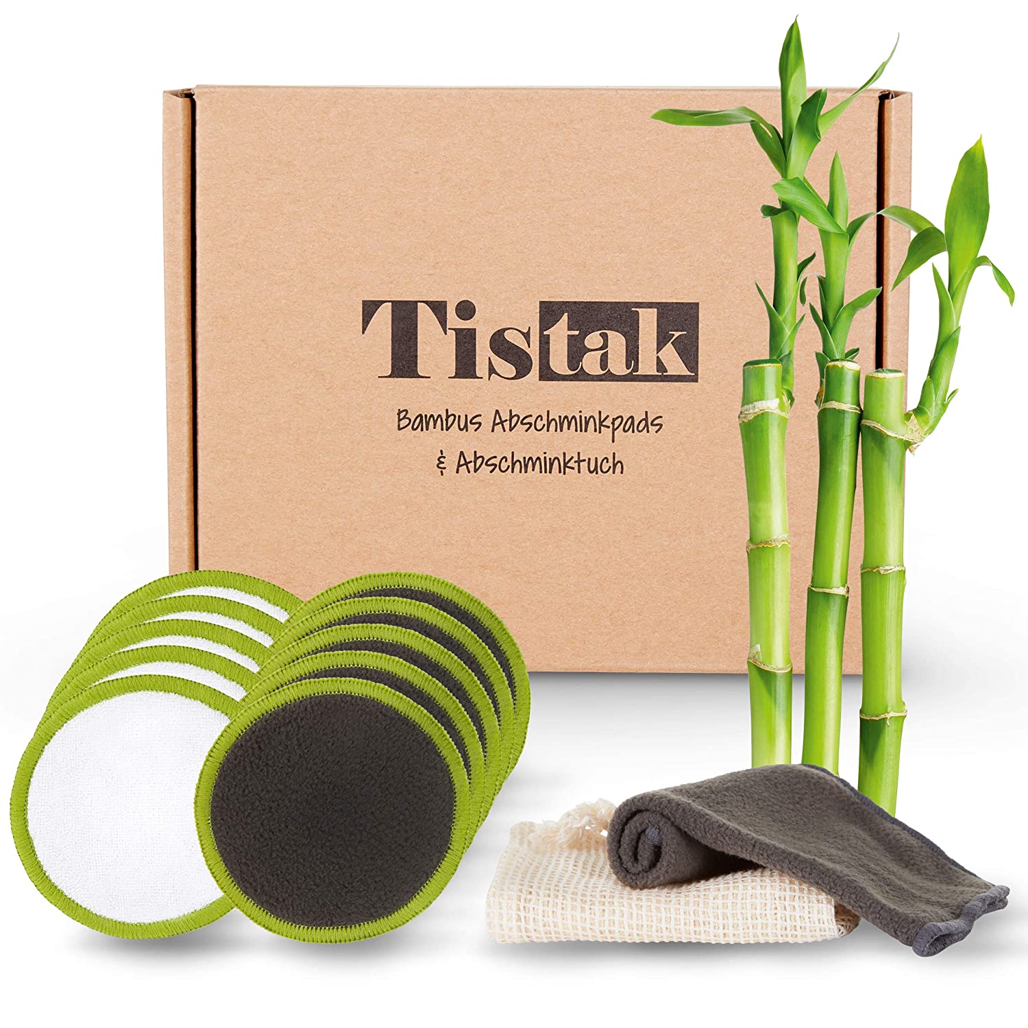 [10er Set] Abschminkpads waschbar inkl. Abschminktuch & Wäschebeutel - Flauschig weiche und wiederverwendbare Wattepads aus feinster Bambus Faser für umweltbewusste Frauen