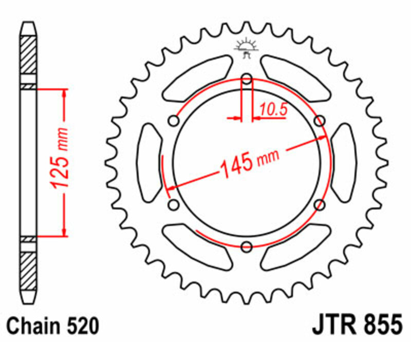 JT SPROCKETS Standard Stahlritzel hinten 855 - 520