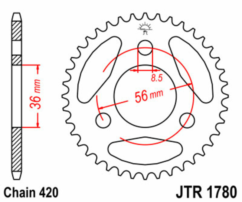 JT SPROCKETS Standard Stahlritzel hinten 1780 - 420