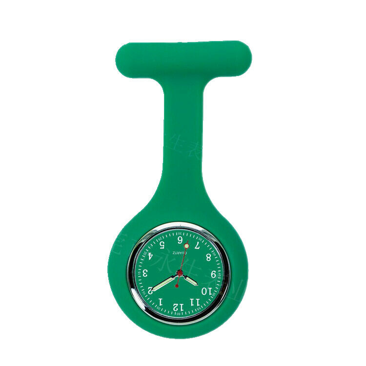 Nurse Watch Schwesternuhr Silikon Krankenschwesternuhr Pulsuhr Kitteluhr Pflege Dunkelgrün ganzfarbig #13