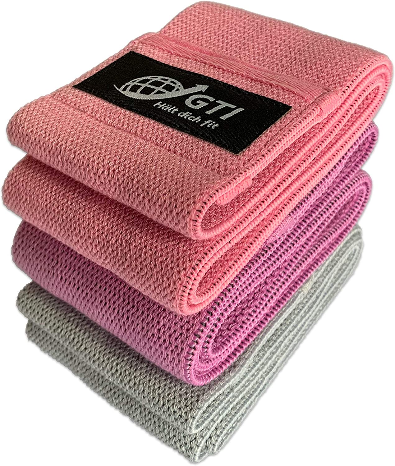 GTI Fitnessband Widerstandsbänder Set (3er Pack) Widerstandsbänder für Hüften, Gesäß und Beine Trainingsbänder für Beintraining, Krafttraining, Muskelaufbau, Yoga, Crossfit, Gymnastik
