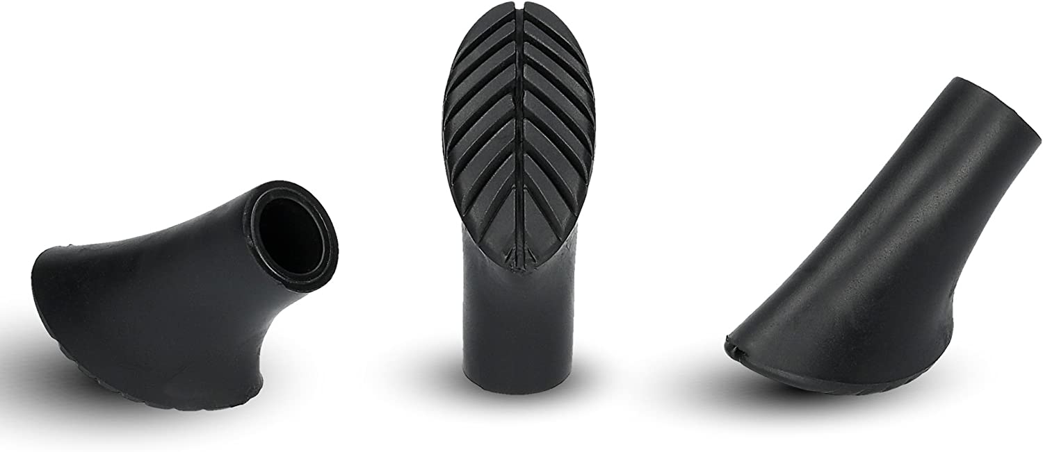 12 Nordic Walking Pads für Asphalt oder Gelände von Nordicberry – 6 Paar Gummipuffer passend für alle gängigen Nordic Walking-Stöcke