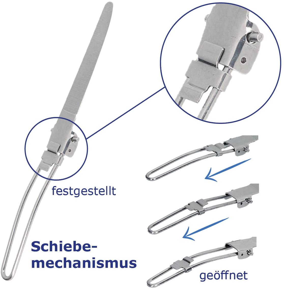 NORDICBERRY Premium Outdoor Klappbesteck und Campingbesteck aus hochwertigem Edelstahl mit Neoprentasche (Viererpack)