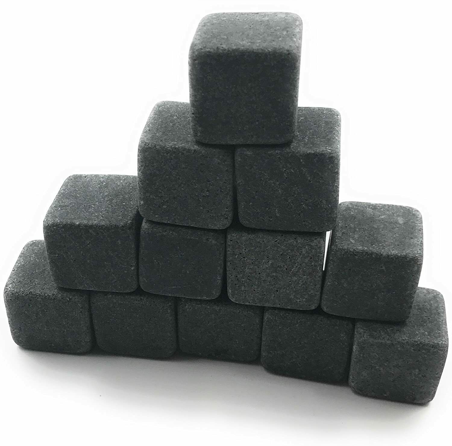 ocona Whisky Steine, wiederverwendbare Eiswürfel mit Eiszange, Speckstein 12Stüc