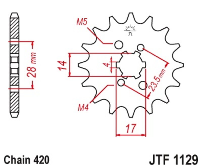 JT SPROCKETS Standard Stahlritzel vorne 1129 - 420