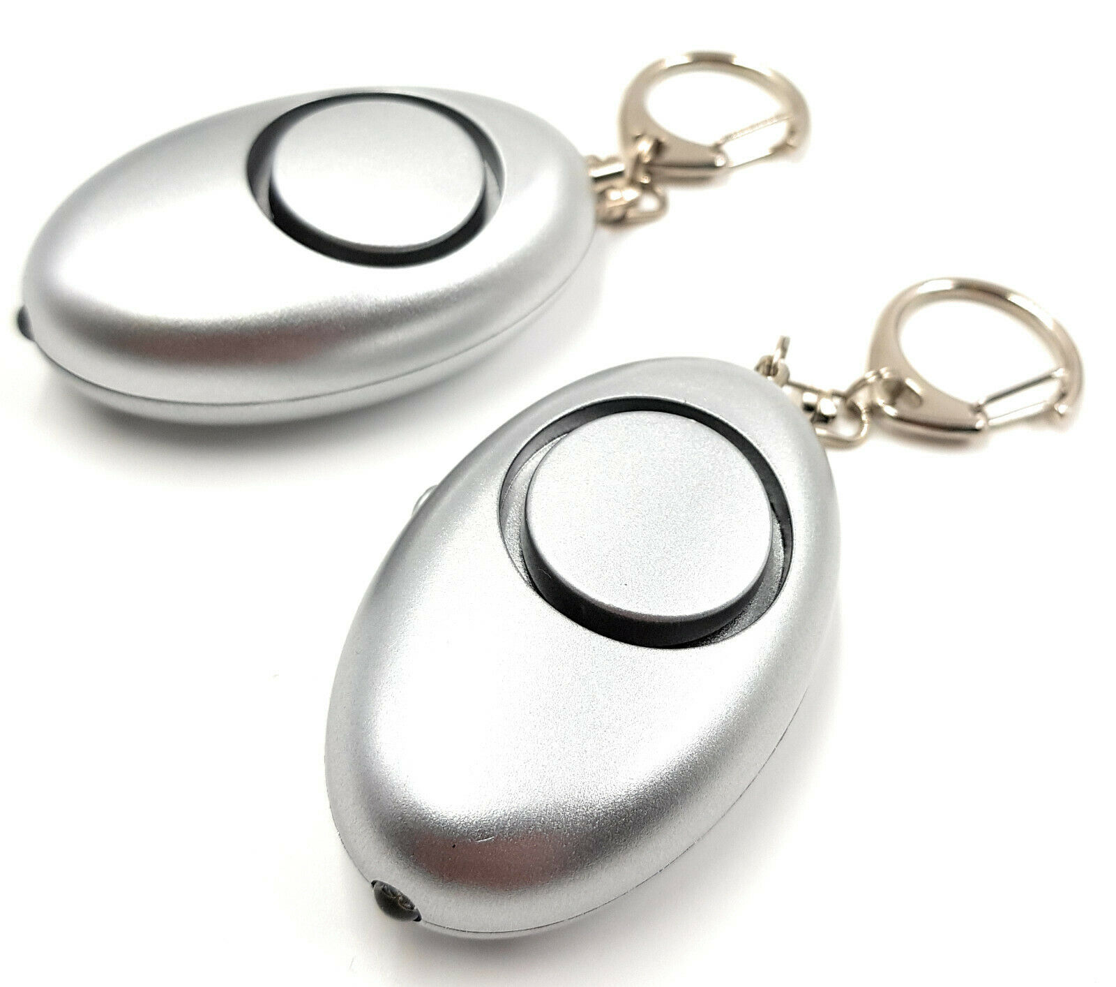 2x ocona© Taschenalarm zur Selbstverteidigung mit integrierter LED-Lampe, 140dB Silber Ei