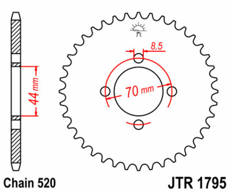 JT SPROCKETS Standard Stahlritzel hinten 1795 - 520